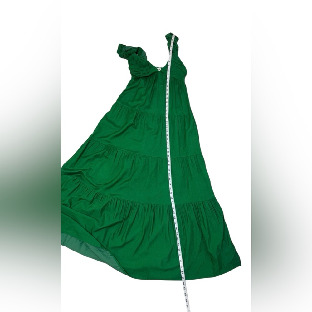 Jason Wu sleeveless emerald green linen blend maxi boho cottagecore resort dress - Picture 11 of 11